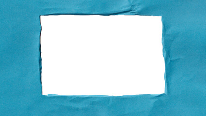 blue torn paper frame