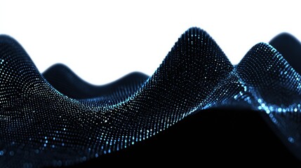 Fintech Abstract Background Shows Glowing Data Wave Curves Blending Into White Space for Digital Design