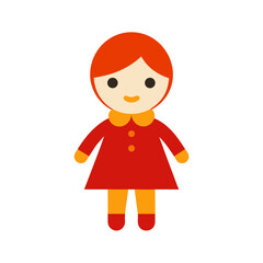 Vector Clip Art Doll on White Background for Web and Graphic Design
