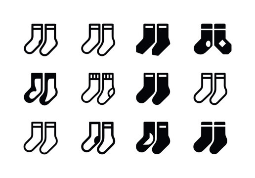 Socks Logo Collection. socks. Icon set. Set Logo of socks: hangi