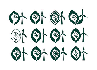 Eco Symbol Icon Set. environmental activism. Icon set. Set Logo