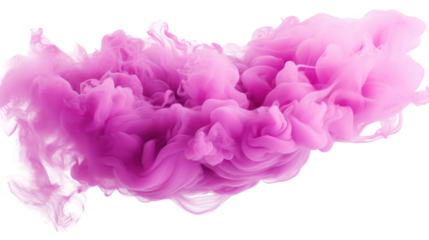 Bright pink and purple fluffy cloud high resolution on transparent background