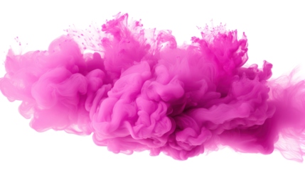 Bright pink and purple fluffy cloud high resolution on transparent background