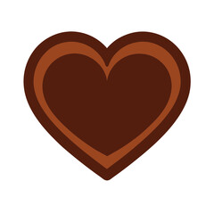 Vector Clip Art Heart Shaped Chocolate on White Background for Web and Graphic Design