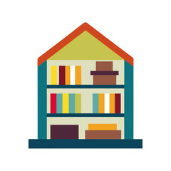 vector clip art home bookshelf on white background for web and graphic design © Tamanna