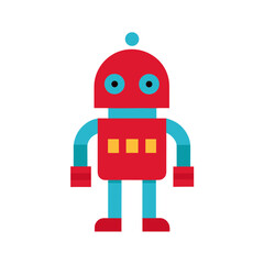 vector clip art toy robot on white background for web and graphic design