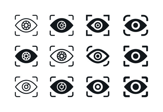 Biometric Security Logos. Biometric Security. Icon set. Set Logo
