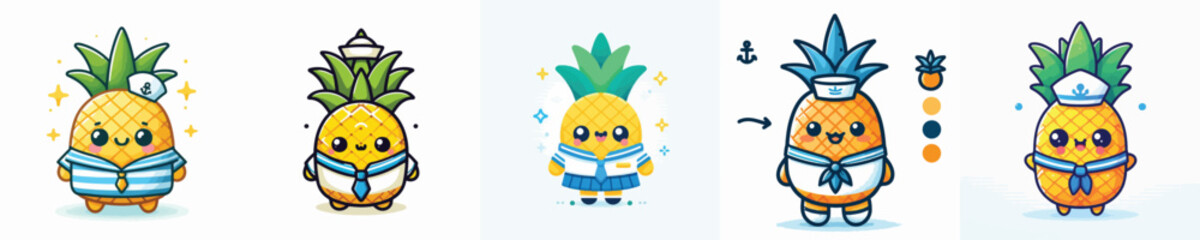 cute pineapple in sailor costume
