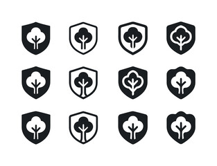 Deforestation Reduction Icons. deforestation reduction. Icon set