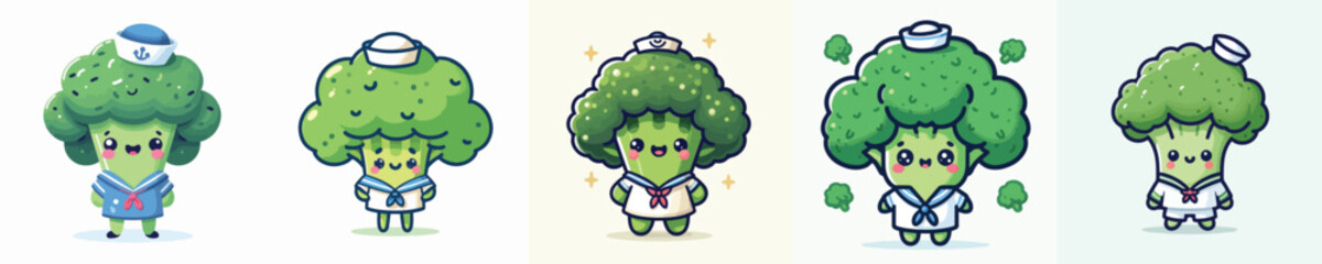 cute broccoli in sailor costume