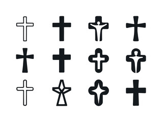 Fototapeta premium Faith Icon Variations. faith in Jesus. Icon set. Set Logo of fai