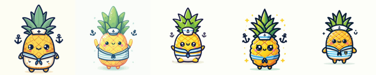 cute pineapple in sailor costume