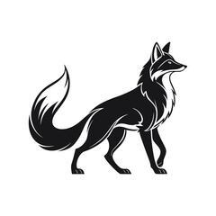 Alert Fox Silhouette Vector Illustration