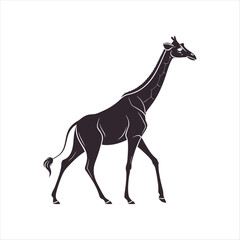 Walking Giraffe Silhouette Illustration
