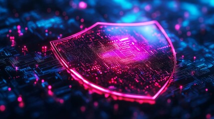 Futuristic Digital Shield Artwork