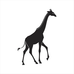 Minimal Giraffe Silhouette Walking Design