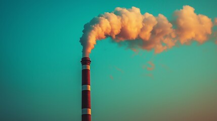 Smoke Billowing from Industrial Chimney