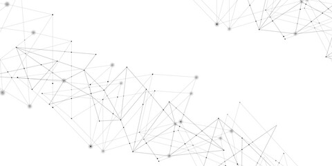 grey network. futuristic connection technology background with dots and lines for desktop. Structure molecule and communication. Template for science and technology presentation, Vector illustration. © Splashes