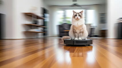 Obraz na płótnie Canvas Cat sitting stoically on top of a circular