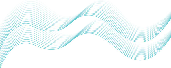 Abstract blue smooth waves on white background.Vector illustration.