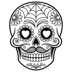 Chicano Lowrider Art Style Skull Vector Illustration