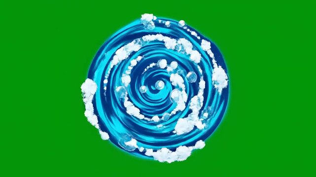 Dynamic blue energy vortex magic spell animation chroma key overlay effect