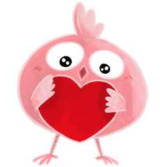 Little Pink Chicken Red Heart