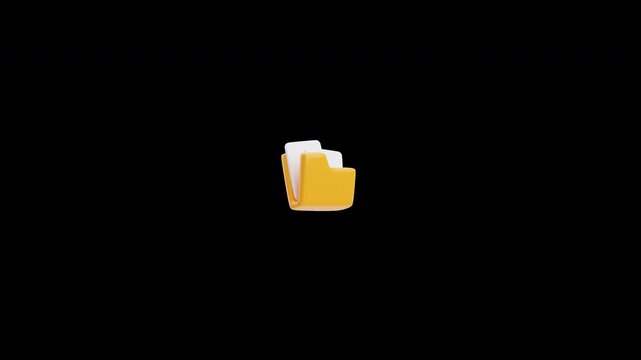 3d animation of yellow folder