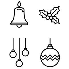 Obraz premium vector set of christmas icons