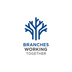 Branches Working Together Logo Symbolizing Growth and Collaboration.