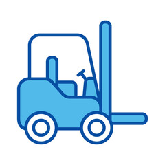Forklift Icons In Blue Style, Vector Illustration 