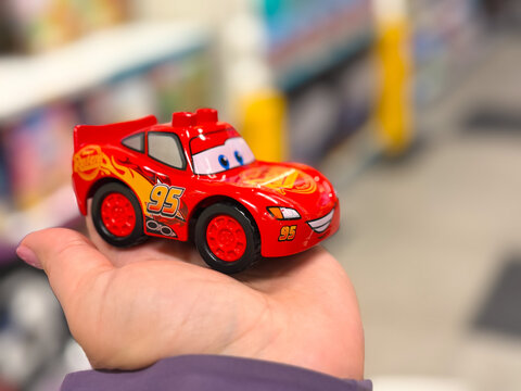 Red toy car featuring Lightning McQueen