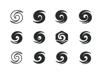 Severe Hurricane Icon Set. Severe Hurricanes. Icon set. Set Logo