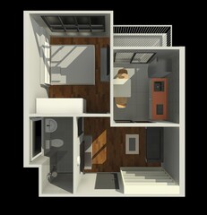 3D illustration of interior project 