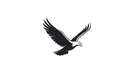 Obraz premium Black eagle soaring with wings spread