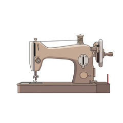 Vintage sewing machine with thread spool