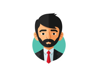 Vector illustration of a businessman's face for a user profile icon.