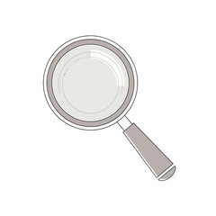 Magnifying glass illustration on white background.