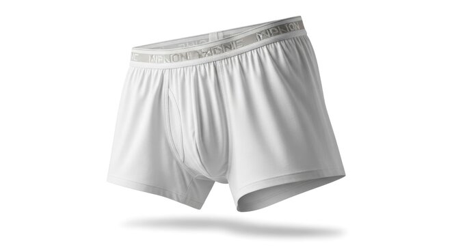 White Mens Boxer Briefs with Elastic Waistband, Isolated on White
