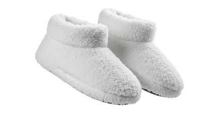 Soft White Plush House Slippers for Indoor Comfort and Warmth