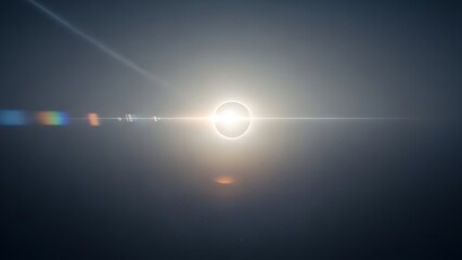 Obraz premium Solar eclipse with vibrant rainbow light beams in dark space
