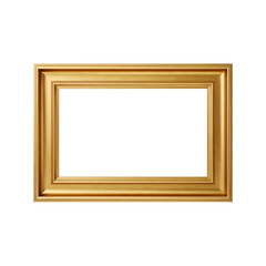 Classic Gold Picture Frame Isolated On Transparent Background