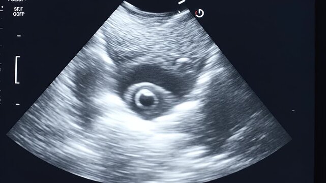 Medical Ultrasound Scan Displaying Fetal Development in Early Pregnancy.