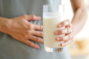 Man Holding a Glass of Milk - Healthy Lifestyle Concept