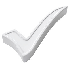 3d tick check mark on transparent png background