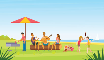 Beach Music Party Illustration