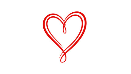 Isolated red heart symbol on white background for love, romance, and Valentine's Day design concept