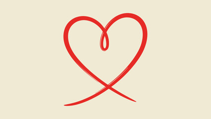 Heartfelt Harmony: A simple, elegant heart symbol, drawn with a single, flowing stroke, representing love, compassion, and the interconnectedness of emotions.