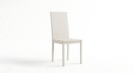 Fototapeta premium Modern white chair with tall backrest and clean lines