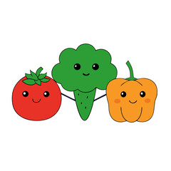 funny cartoon vegetables